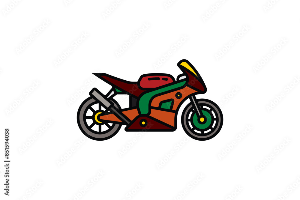 Original vector illustration. The contour icon of a racing sports motorcycle. Superbike. Original vector illustration. The contour icon of a racing sports motorcycle. Superbike.