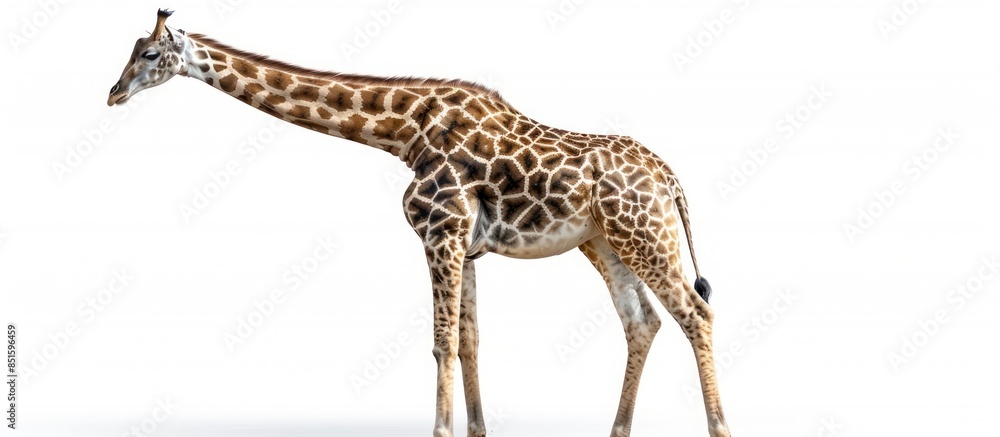 Naklejka premium Towering giraffe Isolated on a white background