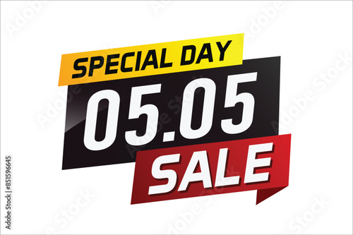 5.5 Special day sale word concept vector illustration with ribbon and 3d style for use landing page, template, ui, web, mobile app, poster, banner, flyer, background, gift card, coupon