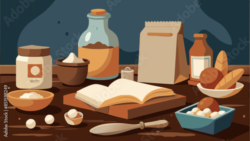 A table with a book, bowls, and other items. Scene is cozy and inviting, as it is a gathering of friends or family enjoying a meal together