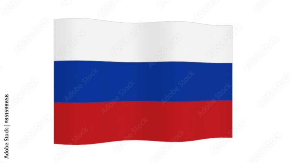 illustration of the Russian flag moving in waves on a white background illustration of the Russian flag moving in waves on a white background