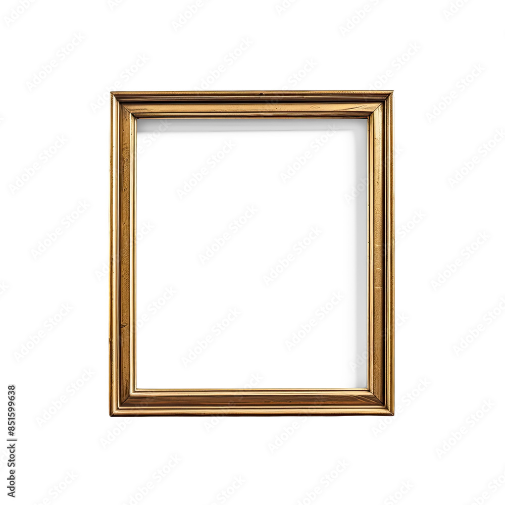 Empty Gold Frame | Isolated on Transparent & White Background | PNG File with Transparency Empty Gold Frame | Isolated on Transparent & White Background | PNG File with Transparency