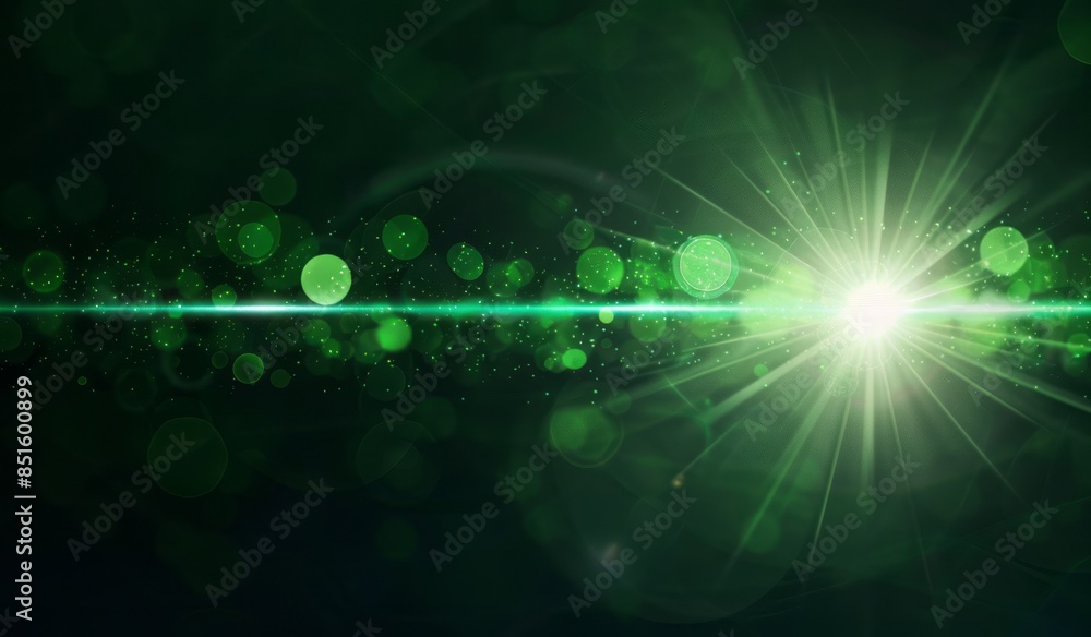 Abstract green lens flare overlay on black background Abstract green lens flare overlay on black background