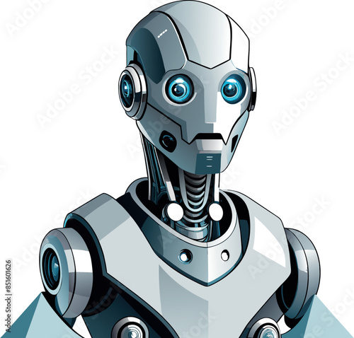 android with luminous circuits on a starry background-