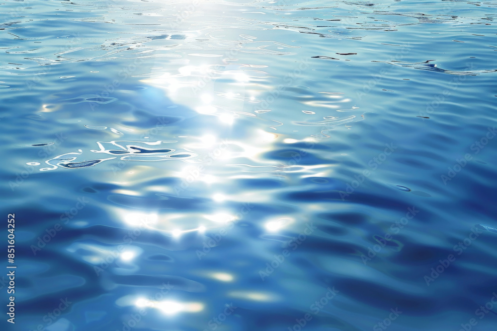 Sunlight sparkles on the surface of clear, serene blue water, creating a mesmerizing play of reflections and gentle ripples. Sunlight sparkles on the surface of clear, serene blue water, creating a mesmerizing play of reflections and gentle ripples.