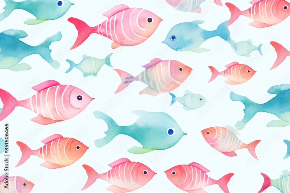 Naklejka premium Fish pattern backgrounds animal.