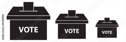 Hand voting ballot box icon, Election Vote concept, Simple flat design for web site, logo, app, UI, Vector illustration.7891