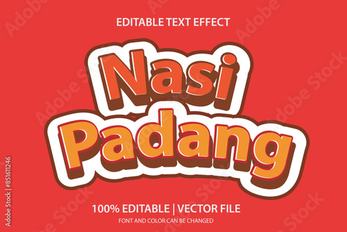 3d cartoon text effect Indonesian culinary food traditional.