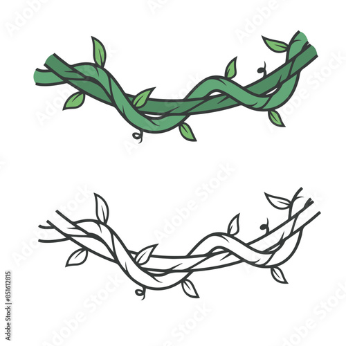 vines drawing with line art style. Simple design outline style. Easy to edit. Vector illustration