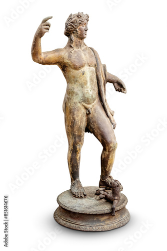 Ancient antique sculpture of a young man in the Museum of the ancient city Herculaneum photo