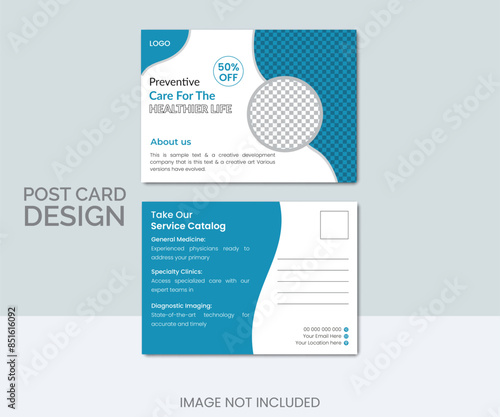 Medical post card design template