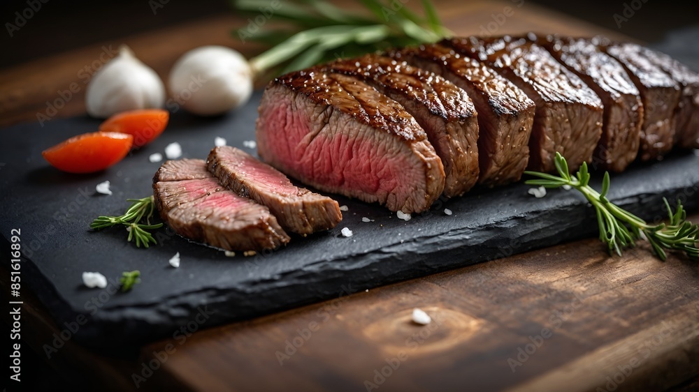 Barbecue grilled Tomahawk Steak on Cast iron Grill surface background Barbecue grilled Tomahawk Steak on Cast iron Grill surface background