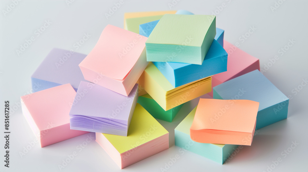 group of multicolor pastel Adhesive Note on white Background, realistic , color style nikon d5, ultra-detailed, high-quality group of multicolor pastel Adhesive Note on white Background, realistic , color style nikon d5, ultra-detailed, high-quality