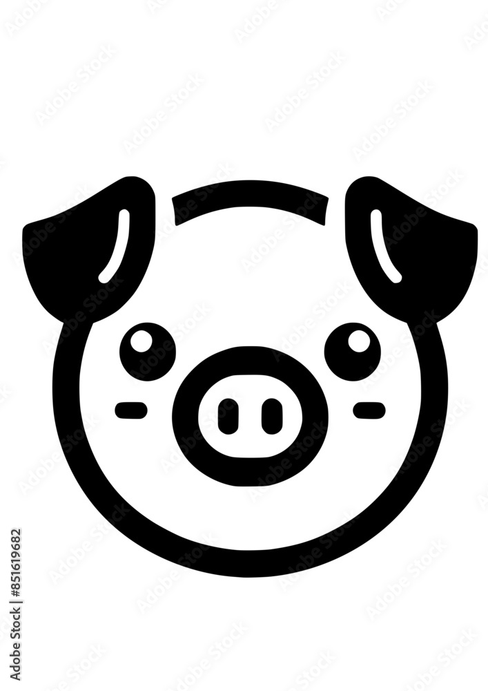 Obraz premium Pig SVG, Farm Animals SVG, Kunekune Pig, Farm Life SVG, Village SVG, Cow SVG, Pig Silhouette, Pig Vector, Clipart, Cut file for Cricut, SVG, JPG, PNG