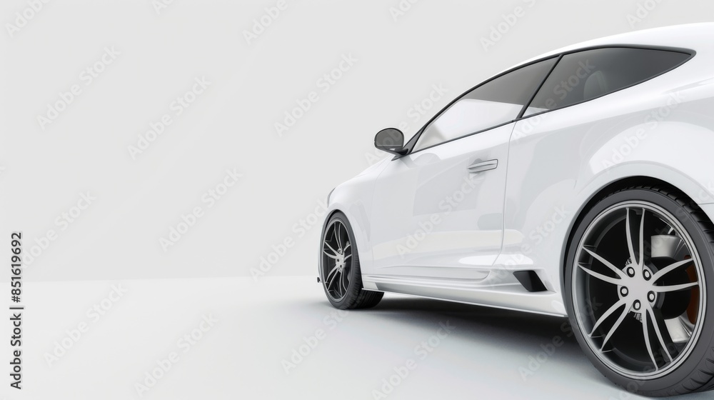 3D rendering - illustration of white city car on white background 3D rendering - illustration of white city car on white background