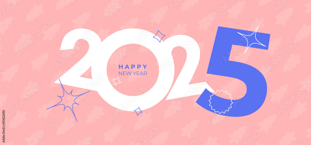 Cover design of 2025 happy new year. Y2k style holiday cover. Colorful and easy to remember. Happy new year 2025 design background Cover design of 2025 happy new year. Y2k style holiday cover. Colorful and easy to remember. Happy new year 2025 design background