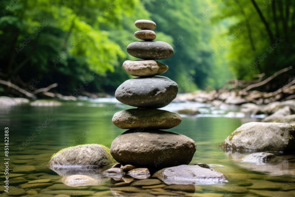 Outdoors balance pebble forest. Outdoors balance pebble forest.