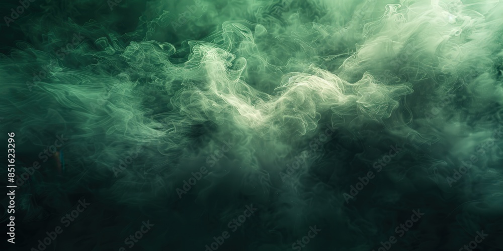 Fototapeta premium Abstract Green Smoke Swirls