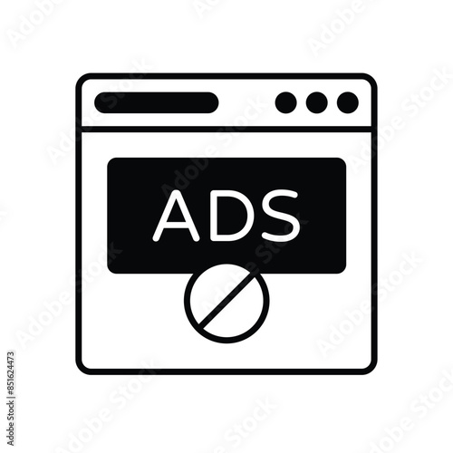  Ad blocker vector icon