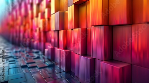 An abstract background with 3D rendered parallelograms in a floating structure, vivid colors, hd quality, digital art, high contrast, geometric design, modern aesthetic, artistic abstraction. photo