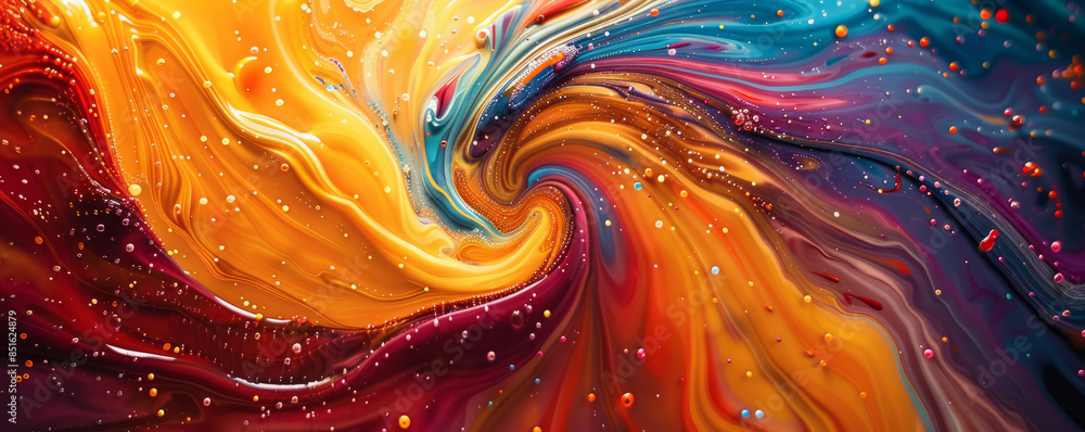 A swirl of vibrant colors blending together, creating a mesmerizing pattern.