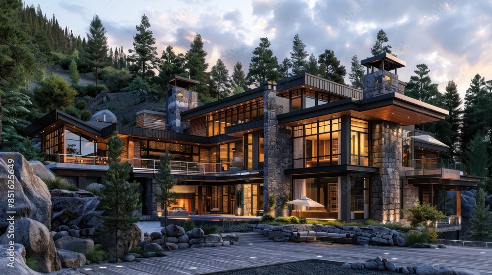 rchitectural plans for a contemporary mountain lodge with luxury amenities and scenic views rchitectural plans for a contemporary mountain lodge with luxury amenities and scenic views