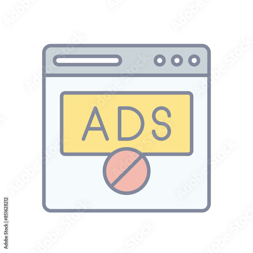  Ad blocker vector icon