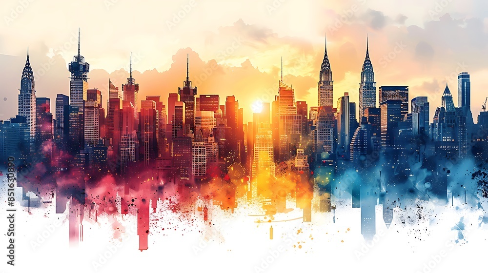 Trapezoid cityscape with buildings of different heights, bright and vibrant colors, hd quality, digital illustration, high contrast, geometric precision, modern design, artistic composition, dynamic Trapezoid cityscape with buildings of different heights, bright and vibrant colors, hd quality, digital illustration, high contrast, geometric precision, modern design, artistic composition, dynamic
