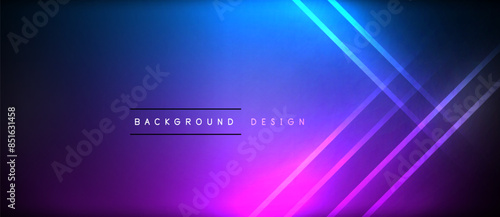 Neon glowing circle rays, light round lines in the dark, planet style neon wave lines. Energetic electric concept design for wallpaper, banner, background