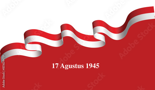 Red And White Indonesian Flag Corner,Vector illustration Indonesia Independence day banner or poster