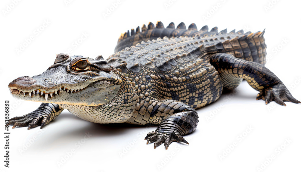 Fototapeta premium photo of a crocodile isolated on white background