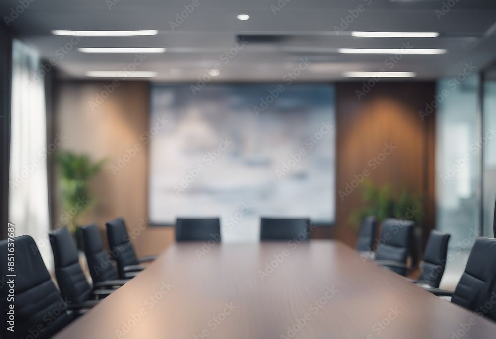 Table with Blurred Background of Corporate Office Conference Room with Interior Office Product Table with Blurred Background of Corporate Office Conference Room with Interior Office Product