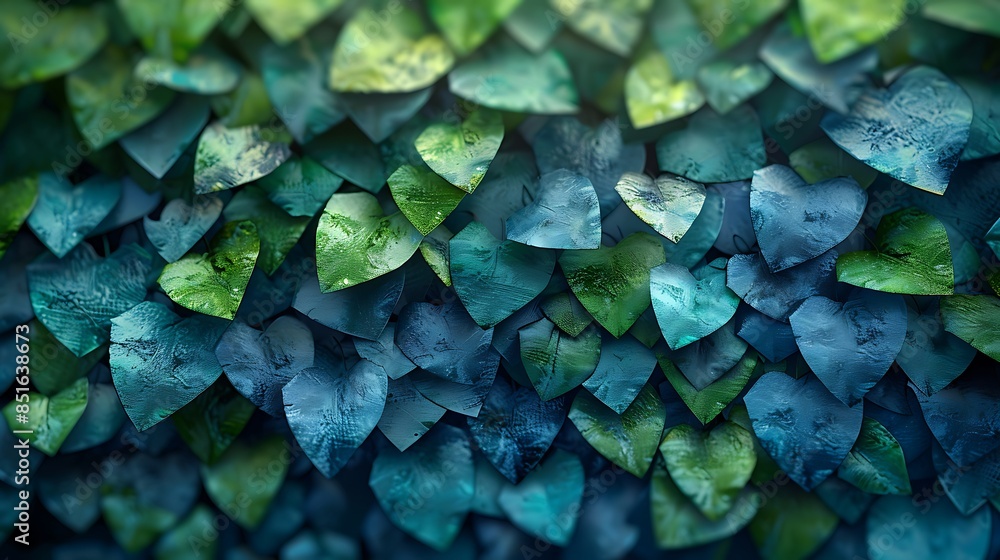 Obraz premium Parallelograms tilted to create a sense of imbalance, shades of blue and green, hd quality, digital rendering, high contrast, geometric precision, modern design, artistic composition, elegant