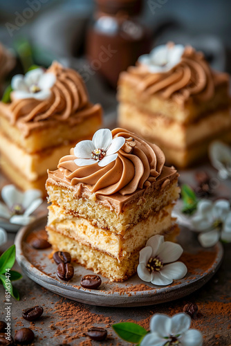 Wallpaper Mural French Opera Cake with layers of almond sponge and coffee buttercream Torontodigital.ca