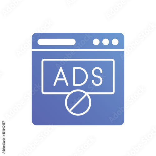  Ad blocker vector icon