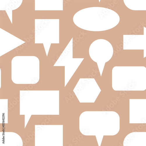 Vector seamless pattern with geometric speech bubbles. Design for wallpaper, wrapping, stationery, textile.