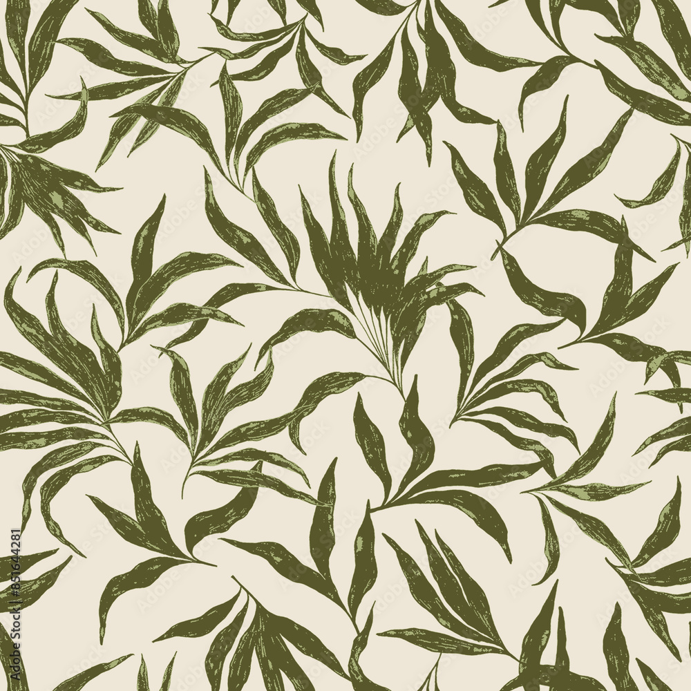 Abstract seamless pattern. Grunge palm trees silhouettes transparent texture background. Exotic illustration for summer design, beach swimwear fabric, wallpaper. Abstract seamless pattern. Grunge palm trees silhouettes transparent texture background. Exotic illustration for summer design, beach swimwear fabric, wallpaper.