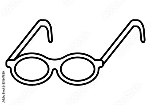Icono negro de gafas graduadas en fondo blanco