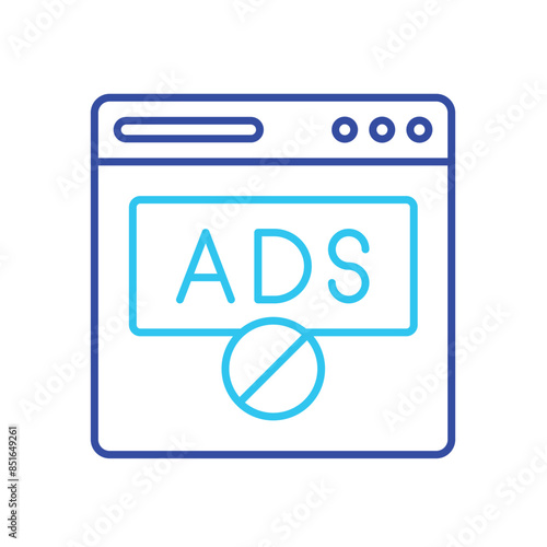  Ad blocker vector icon