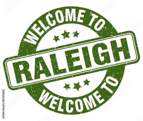 Welcome to Raleigh stamp. Raleigh round sign