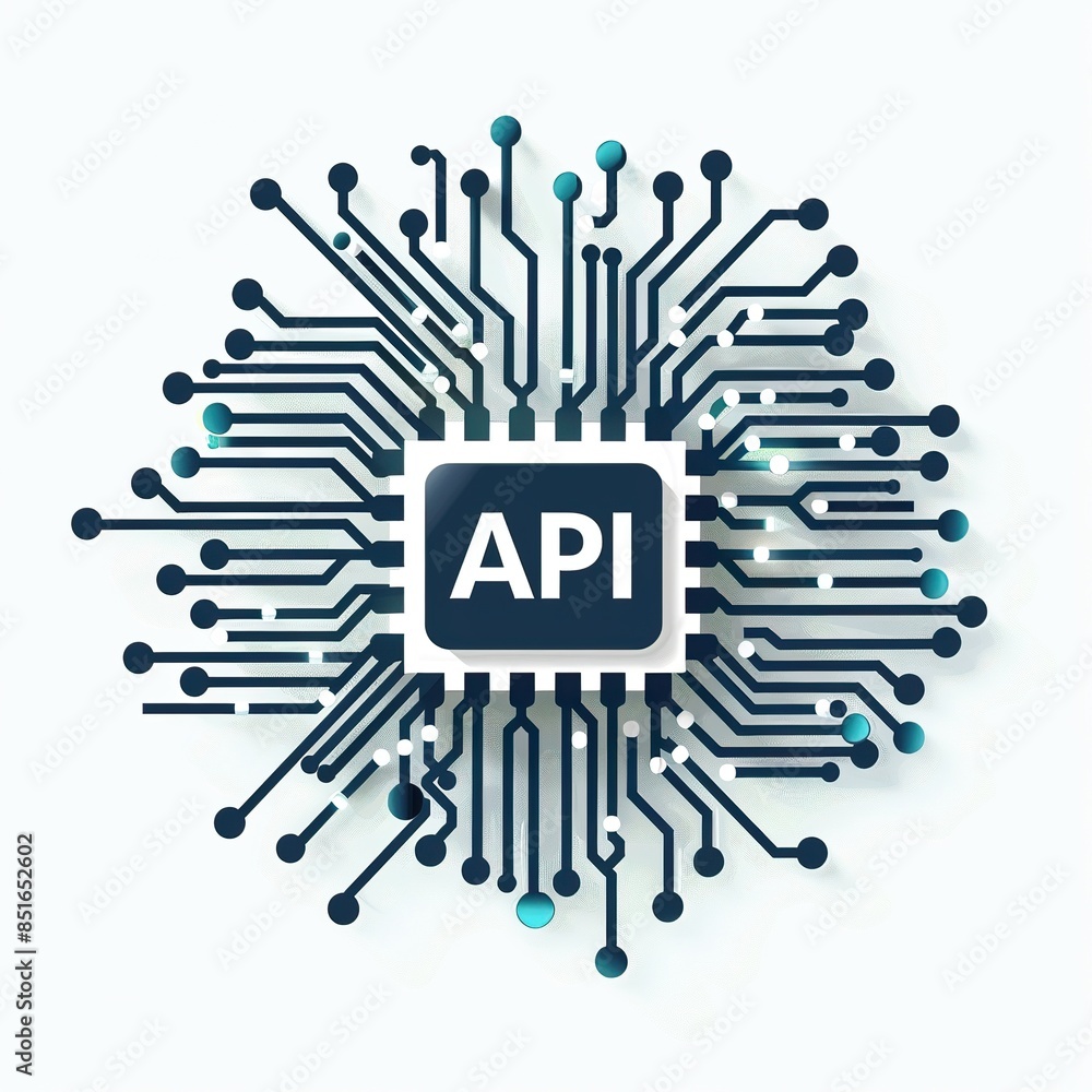 API Chip Circuit Diagram Illustration. API Chip Circuit Diagram Illustration.