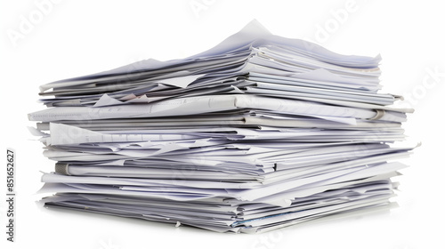 An isolated stack of business documents is visible on a white background. Each document has its own unique content, and their careful arrangement emphasizes the importance of documentation.