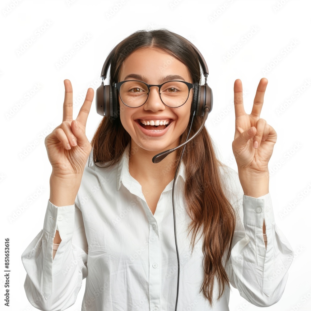 A woman wearing glasses and a gray jacket is smiling A woman wearing glasses and a gray jacket is smiling