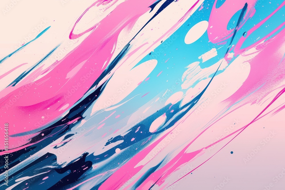 Abstract Swirling Colors, Pink, Blue, and White