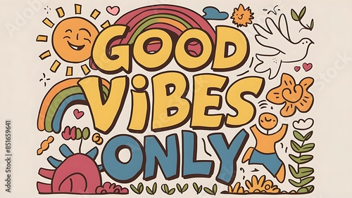 Good Vibes (T-shirt Design Motivational Quote, Illustartion,Typography)