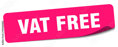 vat free sticker. vat free label