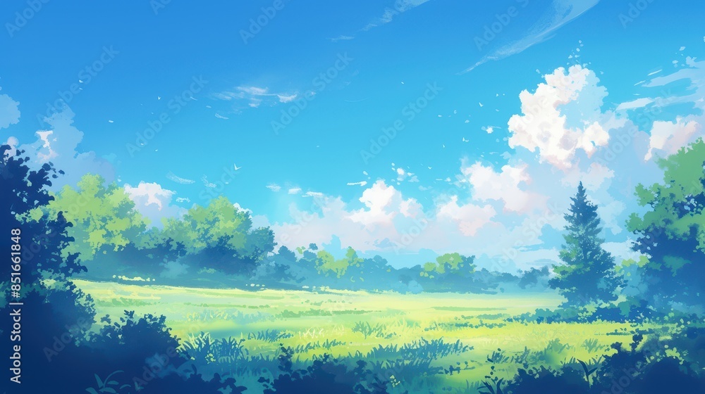 Summer Day in a Meadow Landscape Summer Day in a Meadow Landscape