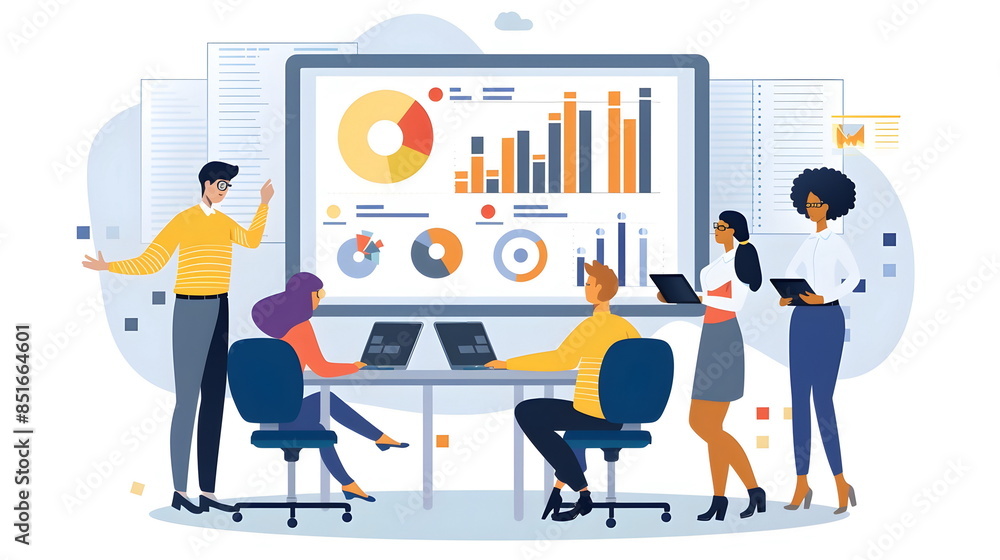 Fototapeta premium Business Analytics Team Data Presentation Meeting Office