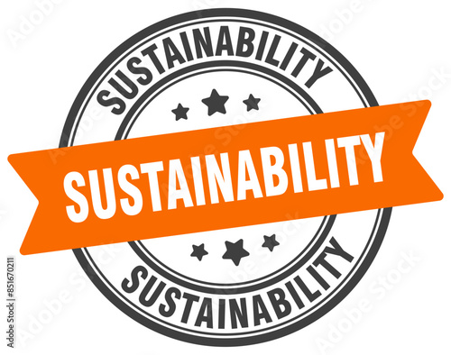 sustainability stamp. sustainability label on transparent background. round sign