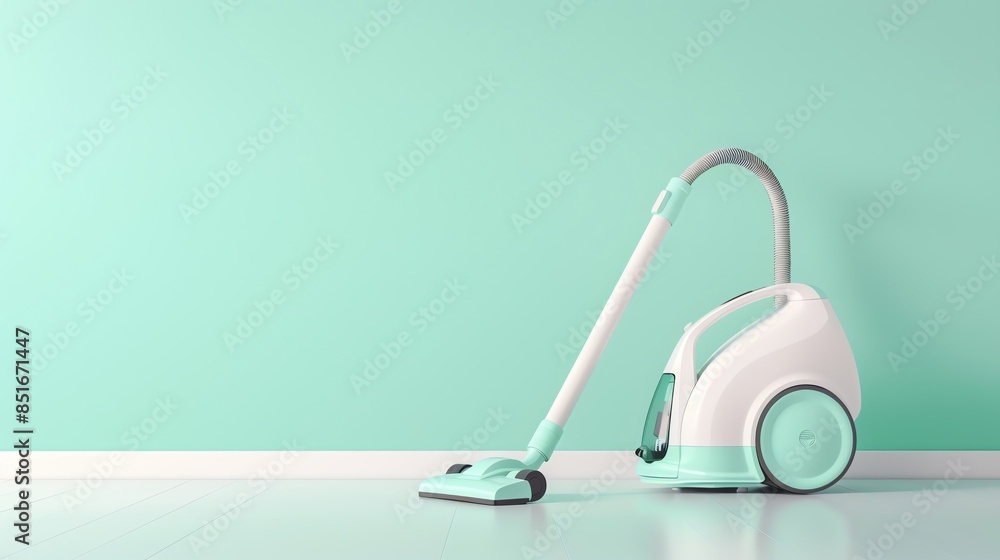 3D Vacuum Cleaner and 3D Attachment Kit floating on soft background 3D Vacuum Cleaner and 3D Attachment Kit floating on soft background